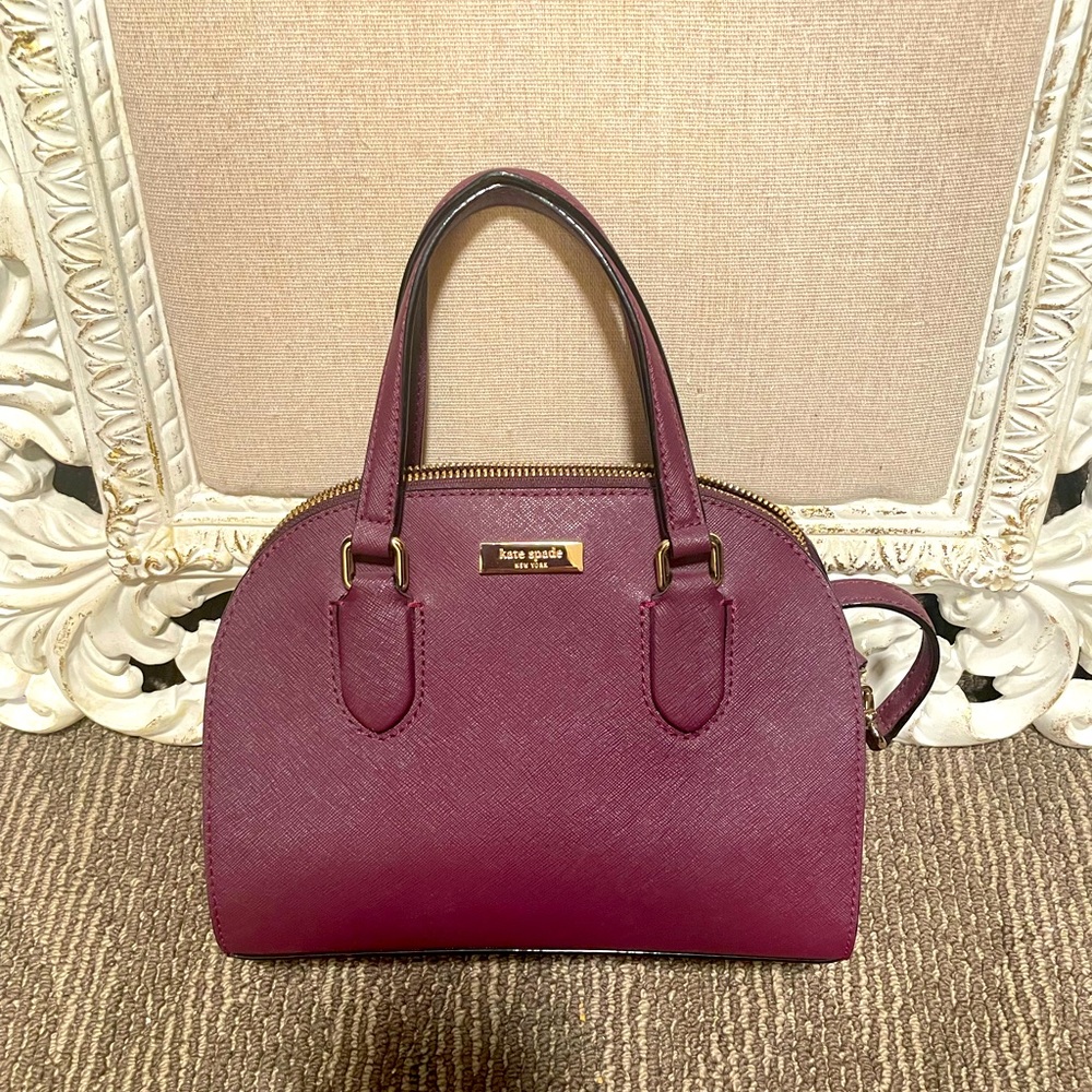 Kate Spade Mini Reiley Laurel Way Satchel/Crossbody-lovely Deep Plum shade. NWT!